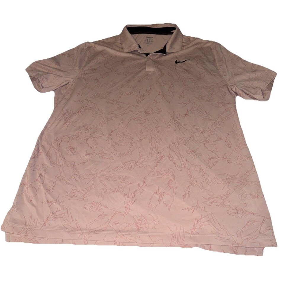 Nike Tiger Woods Polo Shirt Mens Large L Pink Dri-FIT ADV Golf DX6092-601